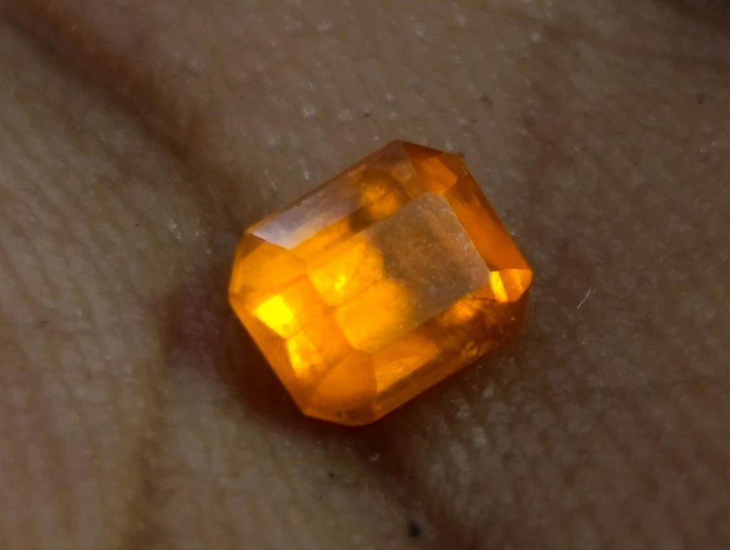 Polished Set of 7 Rare Bright Mandarin Garnet Faceted Stones x 1 From Sperrgebiet, Namibia
