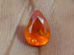 Polished Set of 7 Rare Bright Mandarin Garnet Faceted Stones x 1 From Sperrgebiet, Namibia