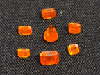 Polished Set of 7 Rare Bright Mandarin Garnet Faceted Stones x 1 From Sperrgebiet, Namibia