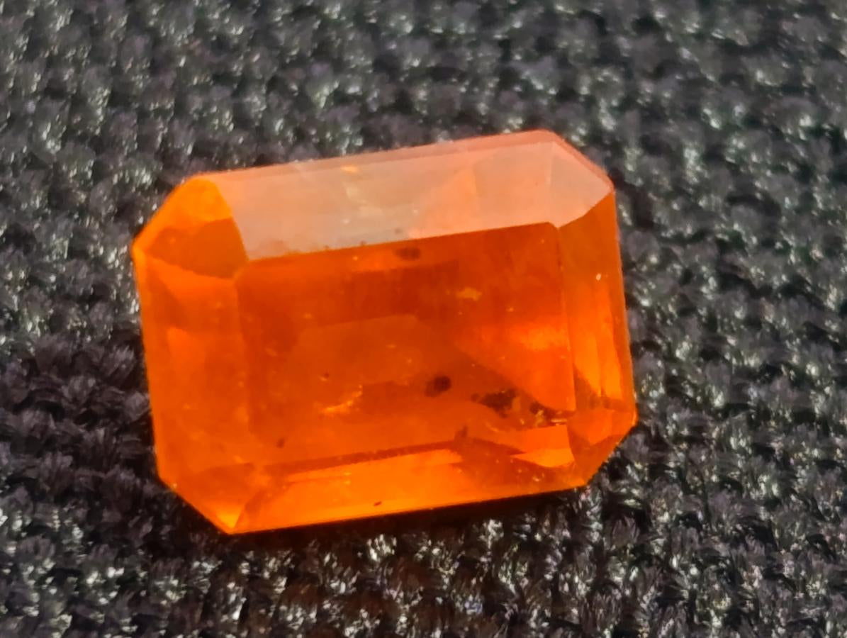 Polished Set of 7 Rare Bright Mandarin Garnet Faceted Stones x 1 From Sperrgebiet, Namibia