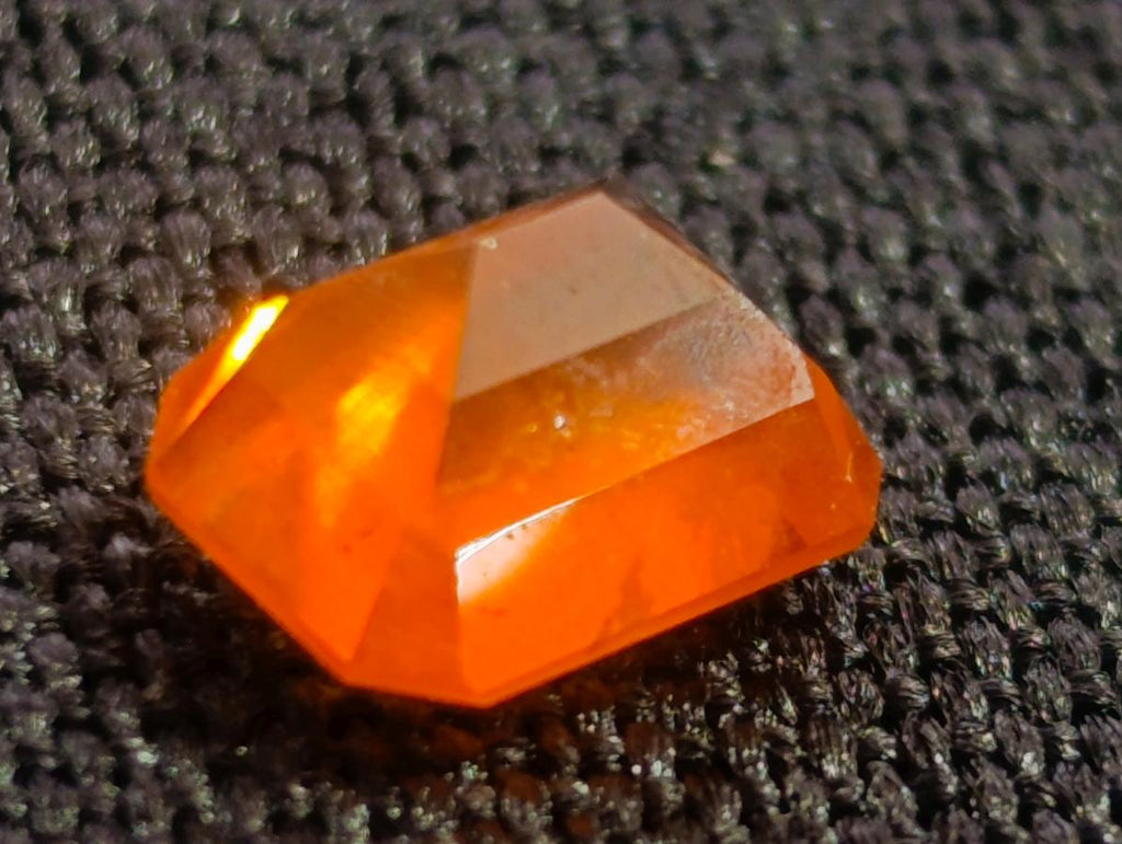 Polished Set of 7 Rare Bright Mandarin Garnet Faceted Stones x 1 From Sperrgebiet, Namibia