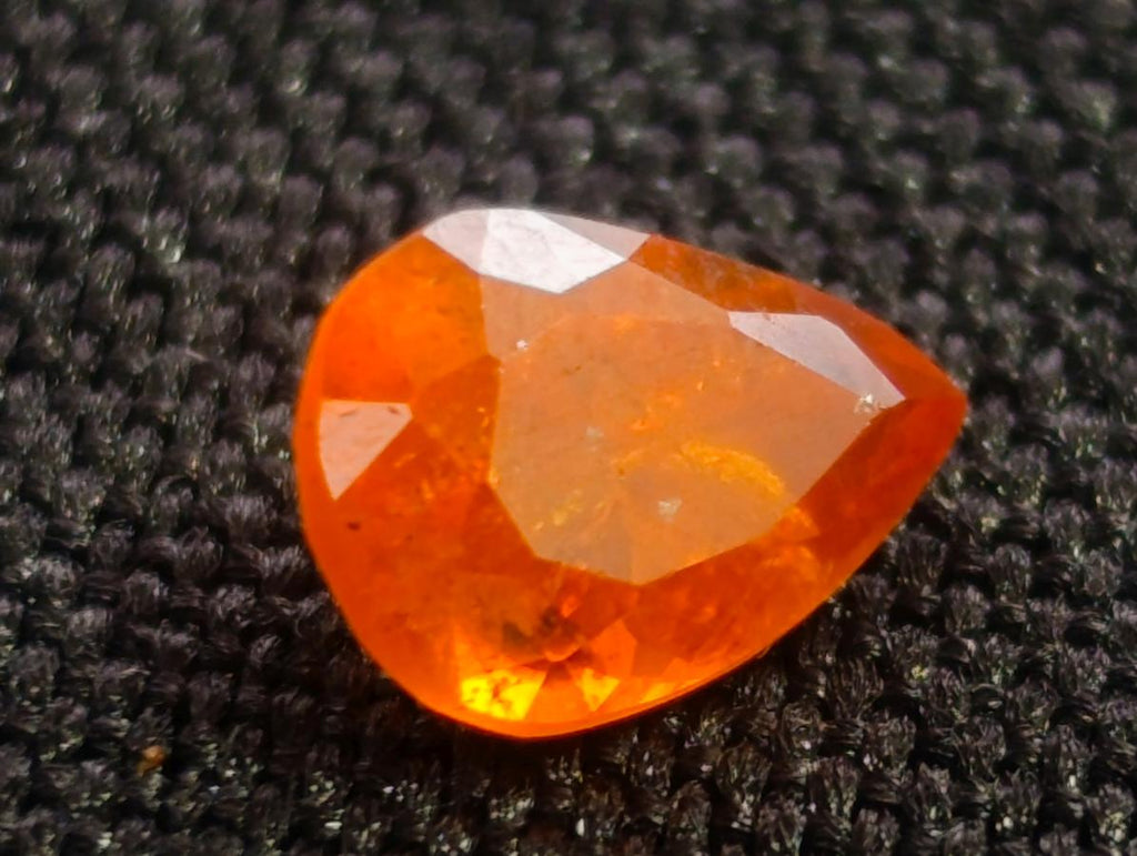 Polished Set of 7 Rare Bright Mandarin Garnet Faceted Stones x 1 From Sperrgebiet, Namibia