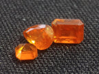 Polished Set of 7 Rare Bright Mandarin Garnet Faceted Stones x 1 From Sperrgebiet, Namibia