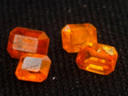 Polished Set of 7 Rare Bright Mandarin Garnet Faceted Stones x 1 From Sperrgebiet, Namibia