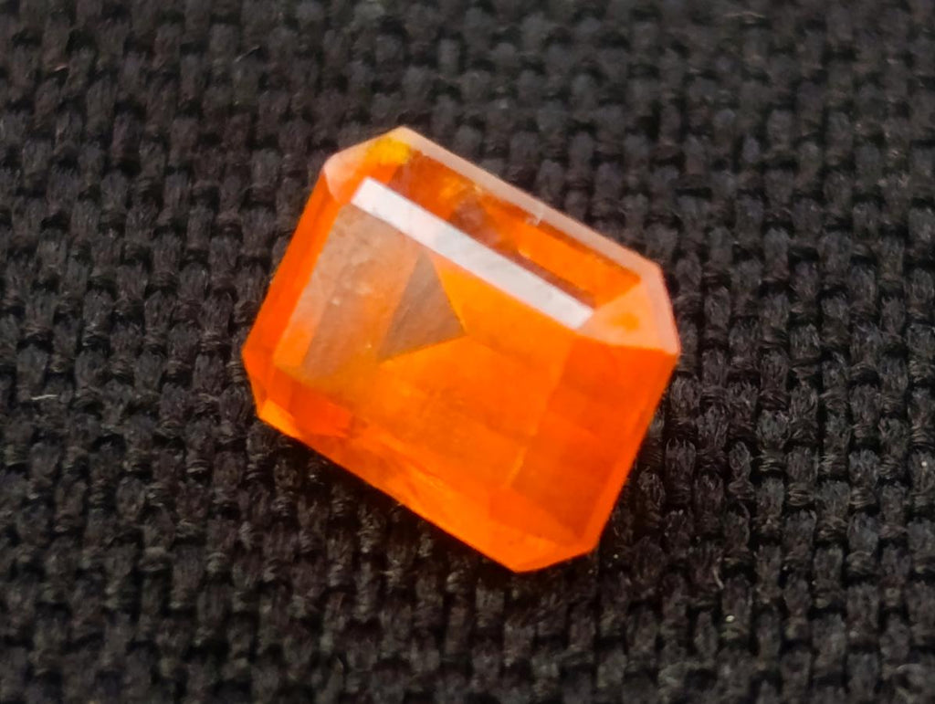 Polished Set of 7 Rare Bright Mandarin Garnet Faceted Stones x 1 From Sperrgebiet, Namibia