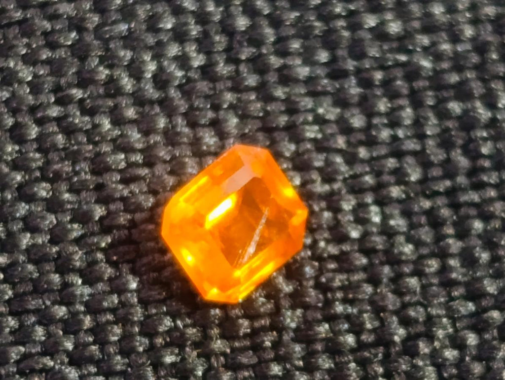 Polished Set of 7 Rare Bright Mandarin Garnet Faceted Stones x 1 From Sperrgebiet, Namibia