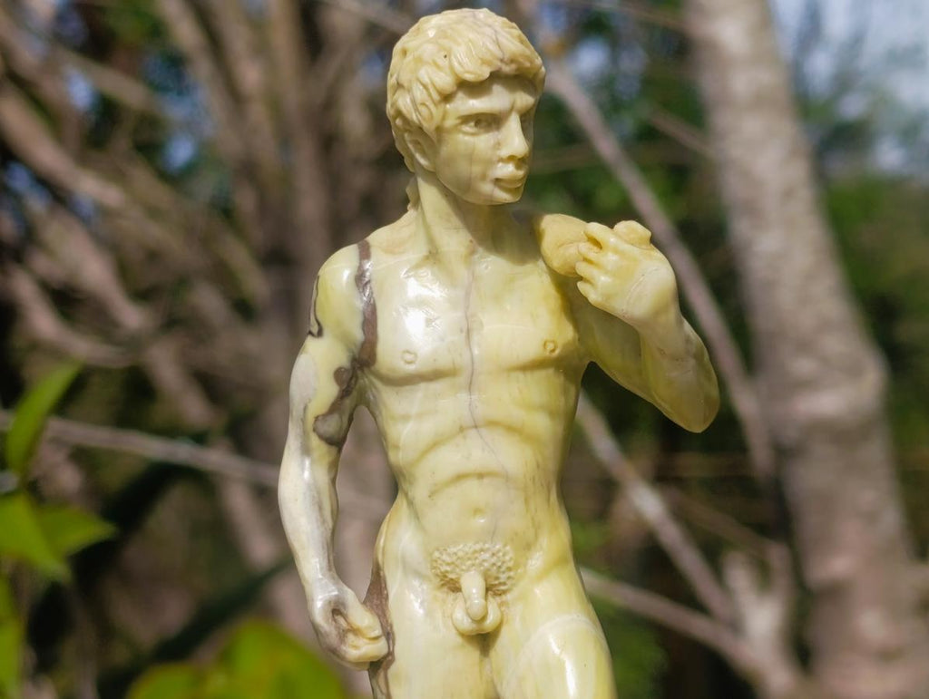 Hand Made African Butter Jade Replica of Michelangelo's David x 1 From Bronkhorstspruit, South Africa