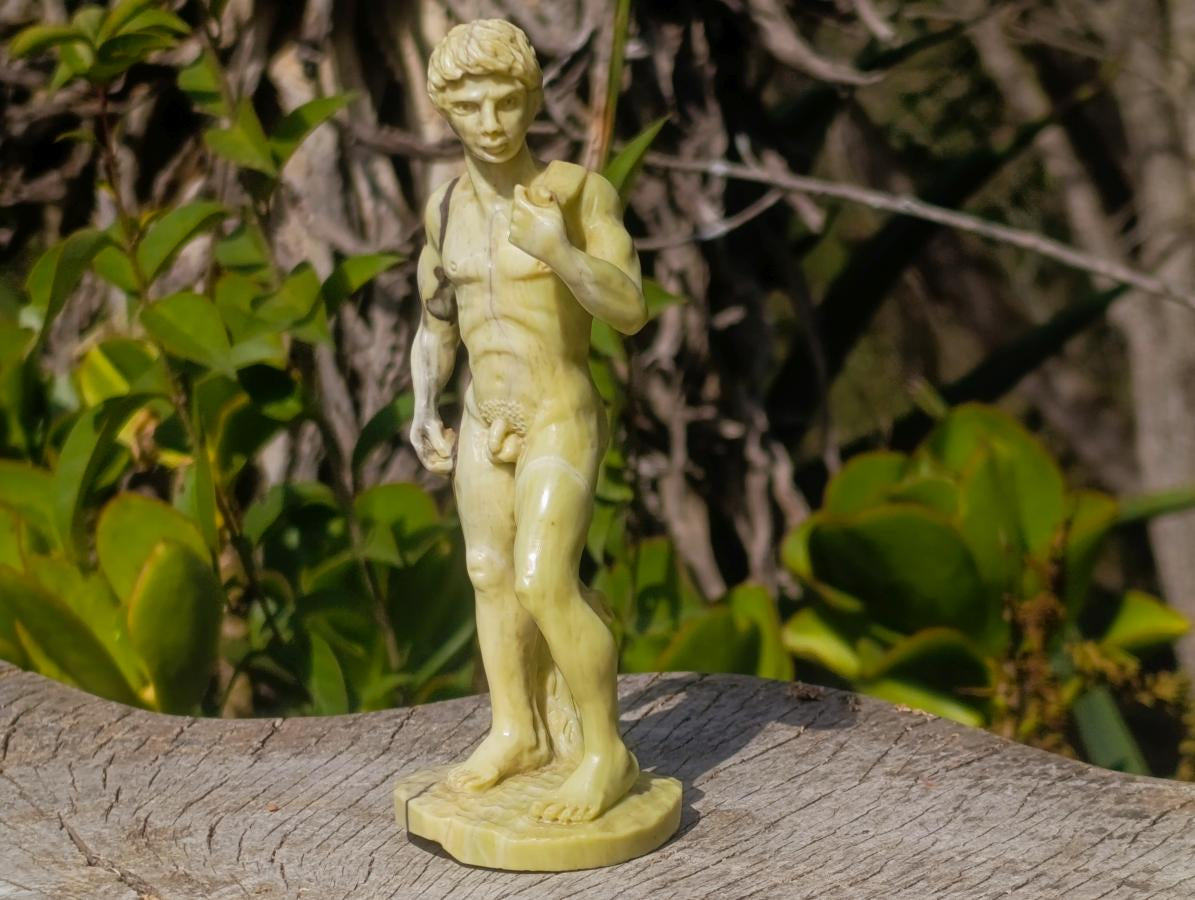 Hand Made African Butter Jade Replica of Michelangelo's David x 1 From Bronkhorstspruit, South Africa