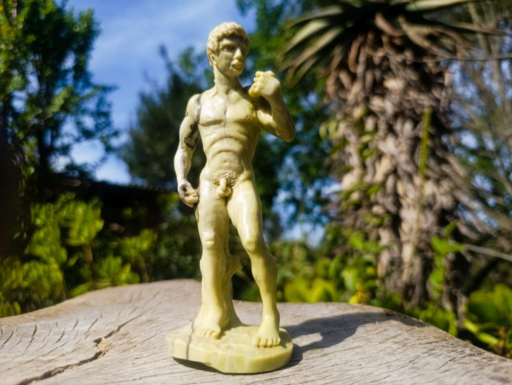 Hand Made African Butter Jade Replica of Michelangelo's David x 1 From Bronkhorstspruit, South Africa