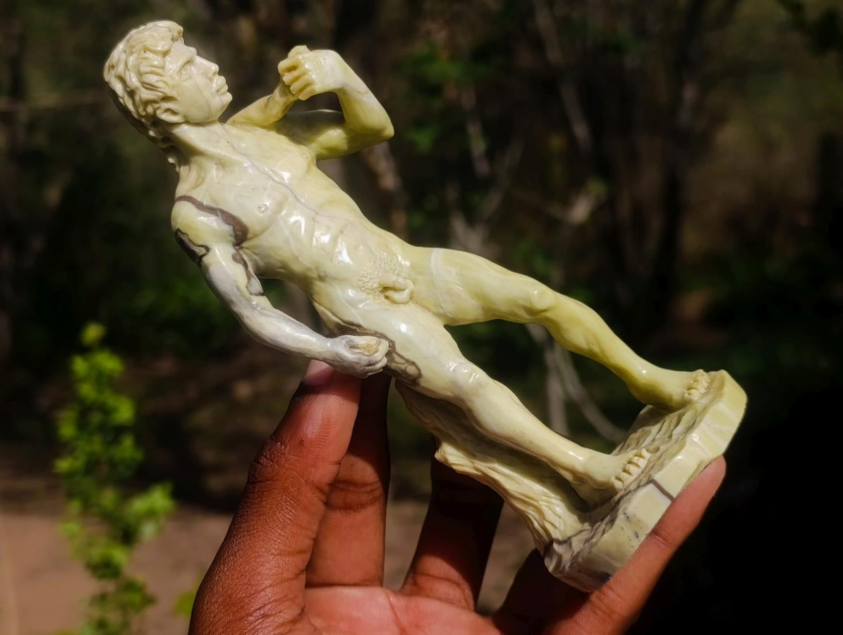 Hand Made African Butter Jade Replica of Michelangelo's David x 1 From Bronkhorstspruit, South Africa