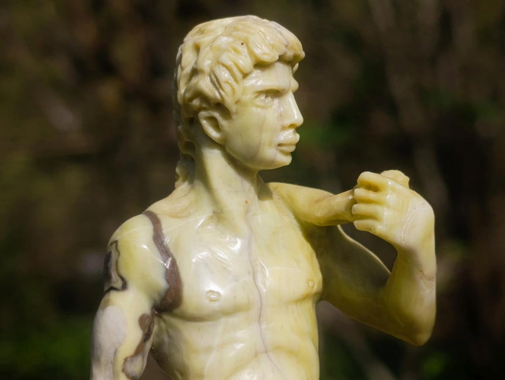 Hand Made African Butter Jade Replica of Michelangelo's David x 1 From Bronkhorstspruit, South Africa