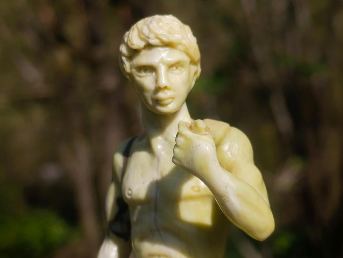 Hand Made African Butter Jade Replica of Michelangelo's David x 1 From Bronkhorstspruit, South Africa
