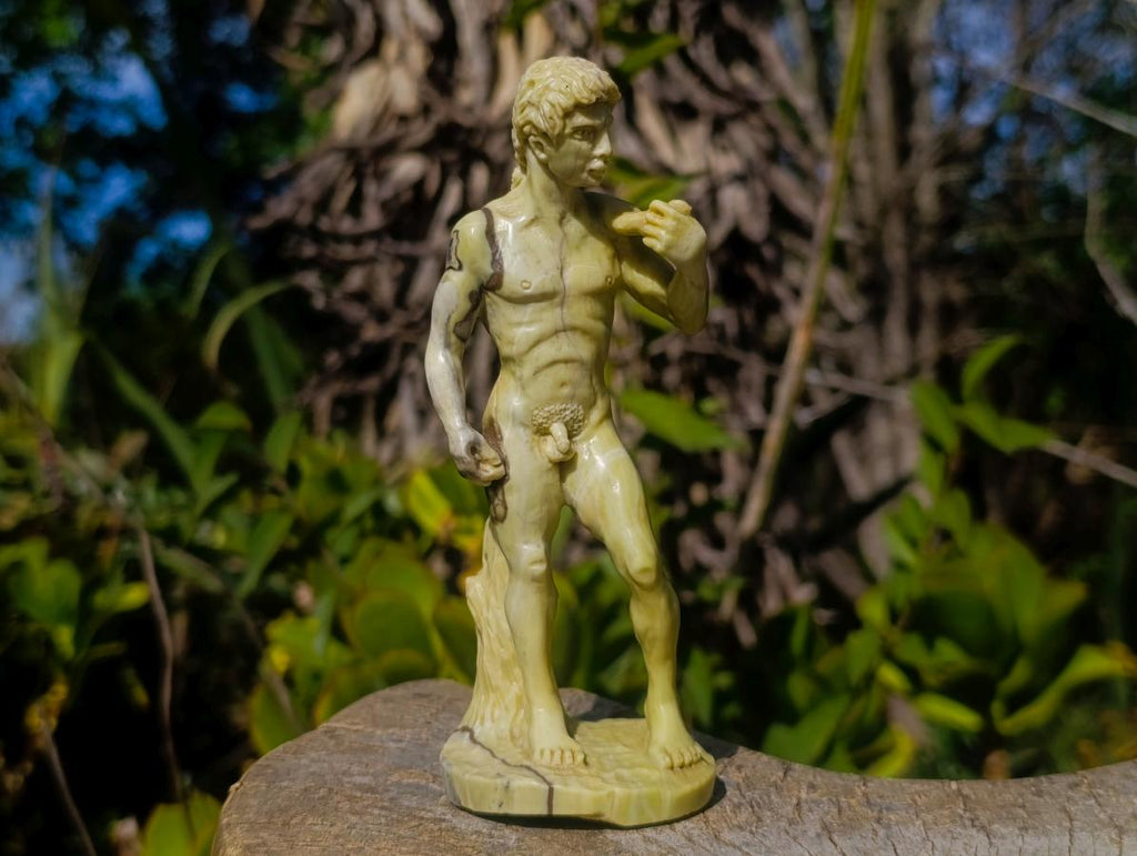 Hand Made African Butter Jade Replica of Michelangelo's David x 1 From Bronkhorstspruit, South Africa