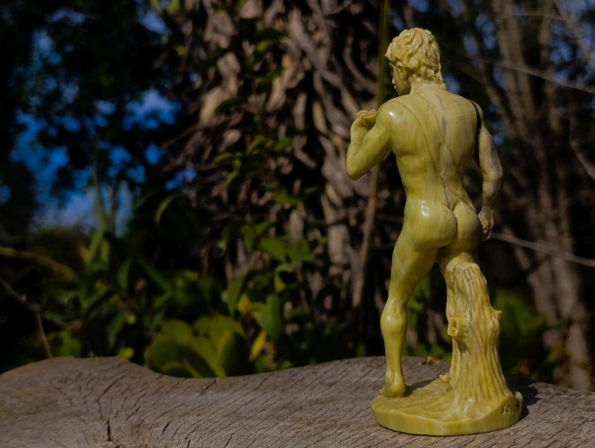 Hand Made African Butter Jade Replica of Michelangelo's David x 1 From Bronkhorstspruit, South Africa