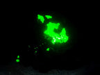 Natural Fluorescent Hyalite Crystalline Opal with Schorl Black Tourmaline Crystal Cluster x 1 From Erongo, Namibia