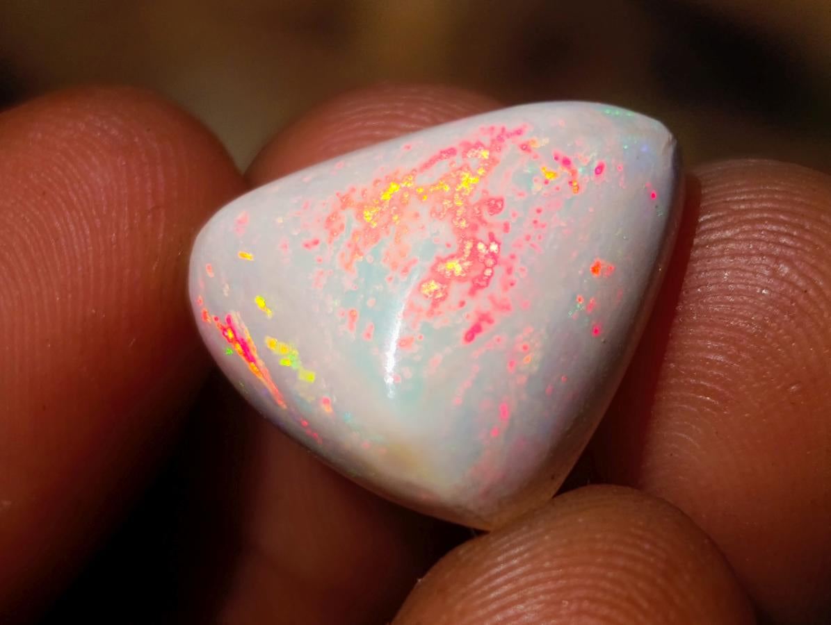 Polished Hydrophane White Opal Cabochon x 1 From Welo, Ethiopia