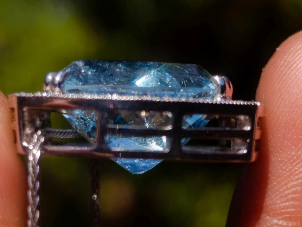 Hand Made Superb Swiss Blue Topaz Necklace x 1 From South Africa