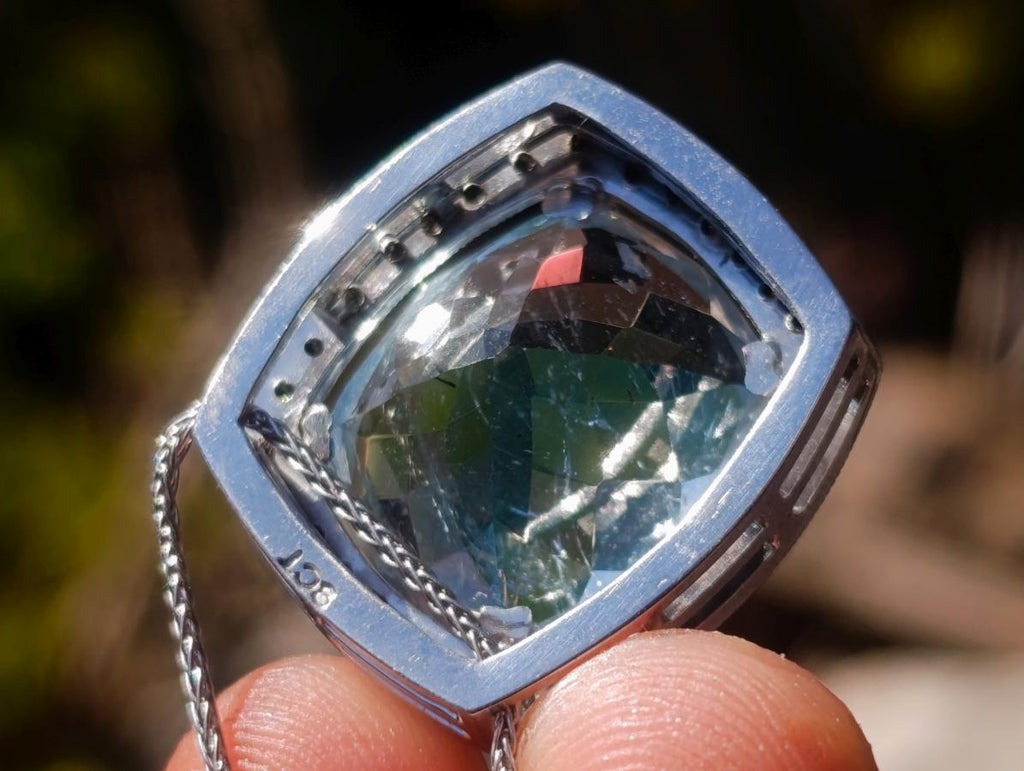 Hand Made Superb Swiss Blue Topaz Necklace x 1 From South Africa