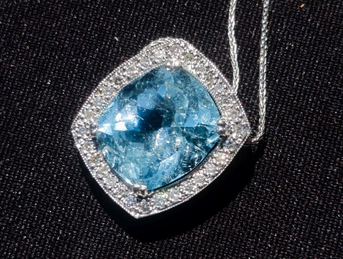 Hand Made Superb Swiss Blue Topaz Necklace x 1 From South Africa