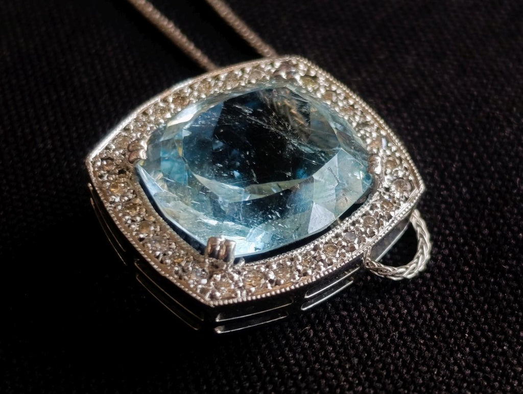 Hand Made Superb Swiss Blue Topaz Necklace x 1 From South Africa