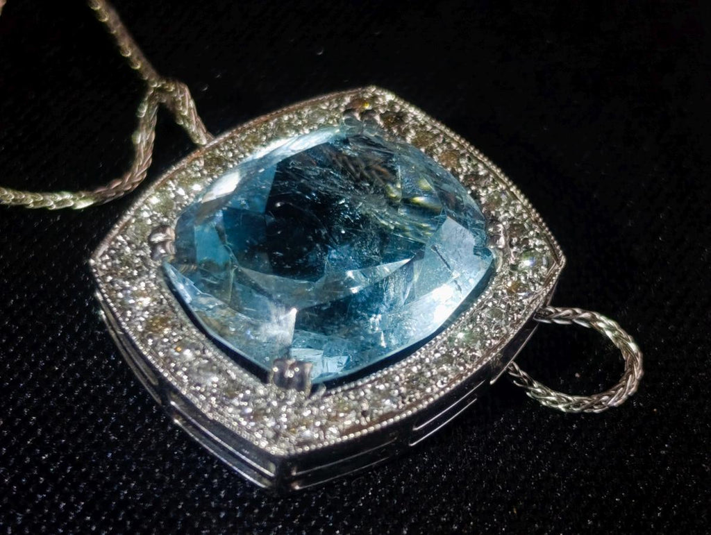 Hand Made Superb Swiss Blue Topaz Necklace x 1 From South Africa