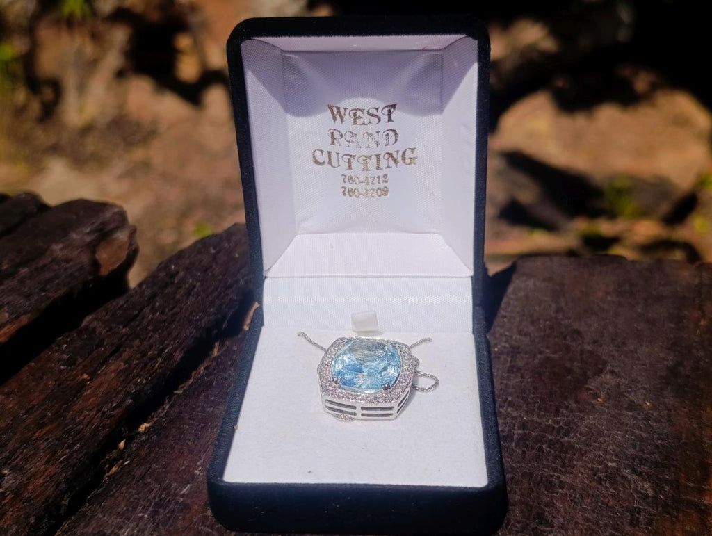 Hand Made Superb Swiss Blue Topaz Necklace x 1 From South Africa