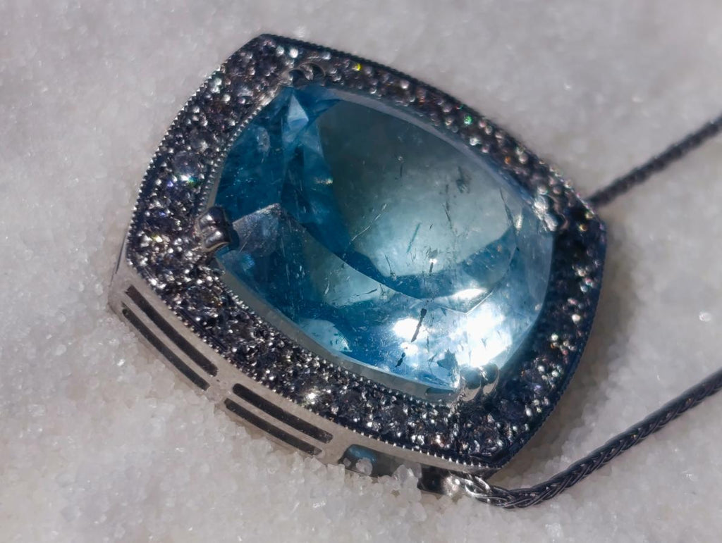 Hand Made Superb Swiss Blue Topaz Necklace x 1 From South Africa