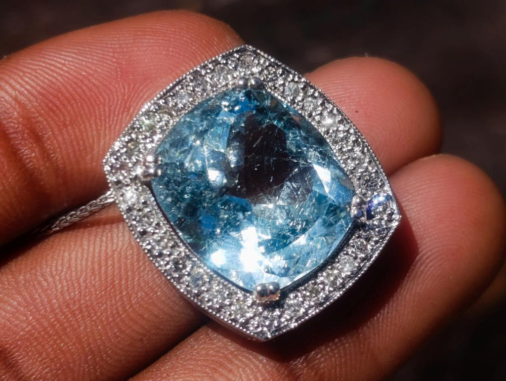 Hand Made Superb Swiss Blue Topaz Necklace x 1 From South Africa