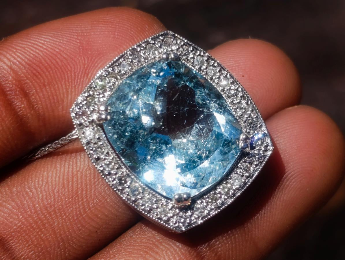 Hand Made Superb Swiss Blue Topaz Necklace x 1 From South Africa