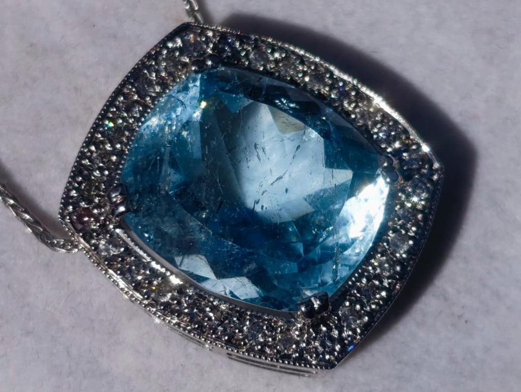 Hand Made Superb Swiss Blue Topaz Necklace x 1 From South Africa