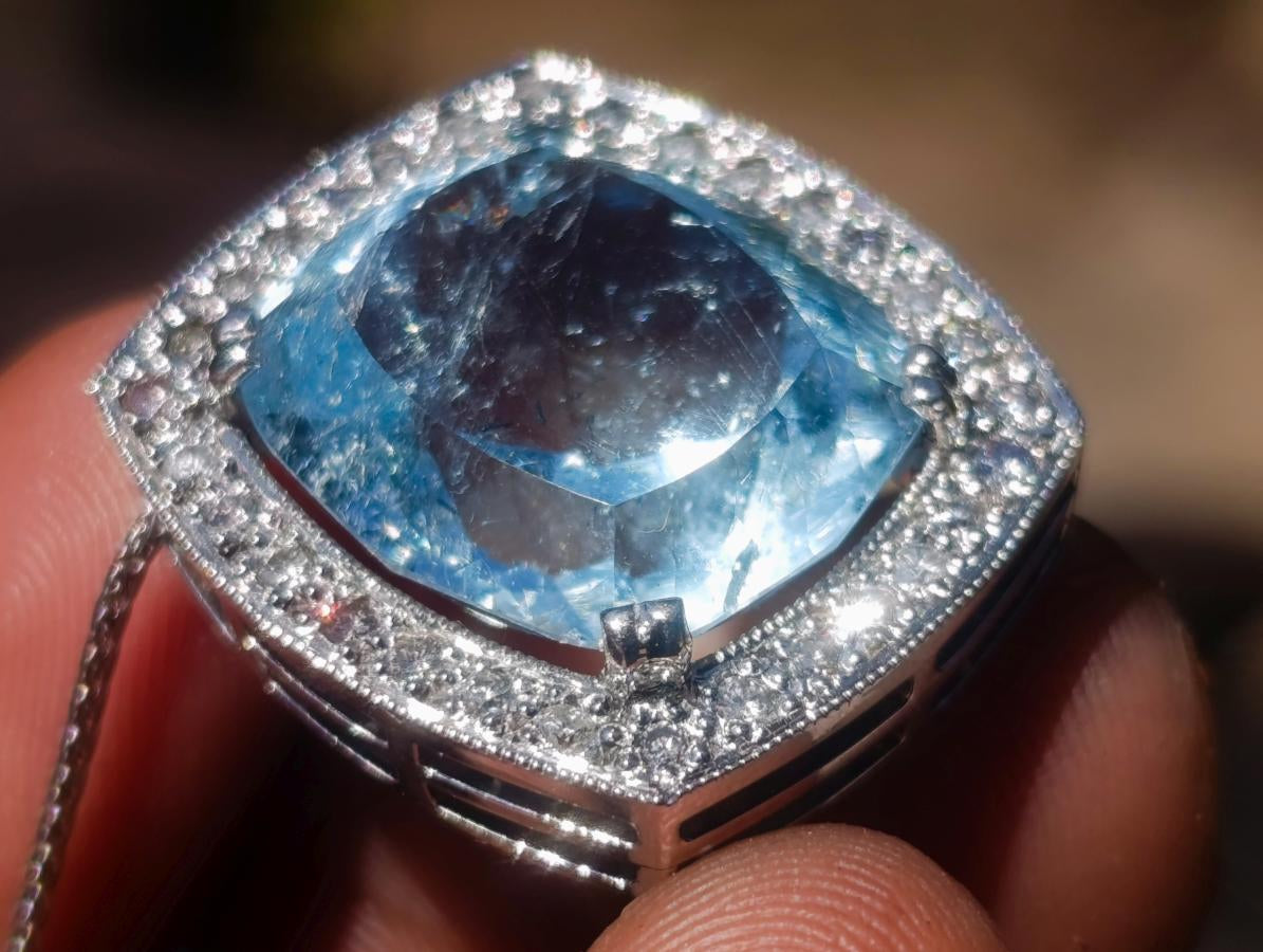 Hand Made Superb Swiss Blue Topaz Necklace x 1 From South Africa
