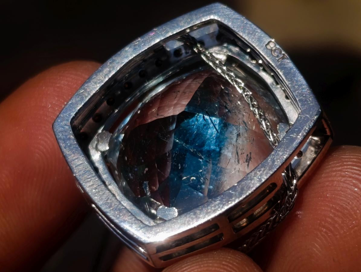 Hand Made Superb Swiss Blue Topaz Necklace x 1 From South Africa