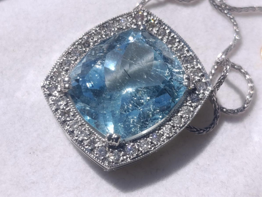 Hand Made Superb Swiss Blue Topaz Necklace x 1 From South Africa