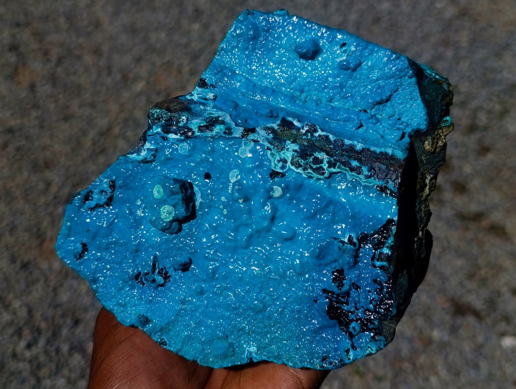 Natural High Gloss Rare Silica Chrysocolla Cabinet Specimen x 1 From Kulukuluku, Congo