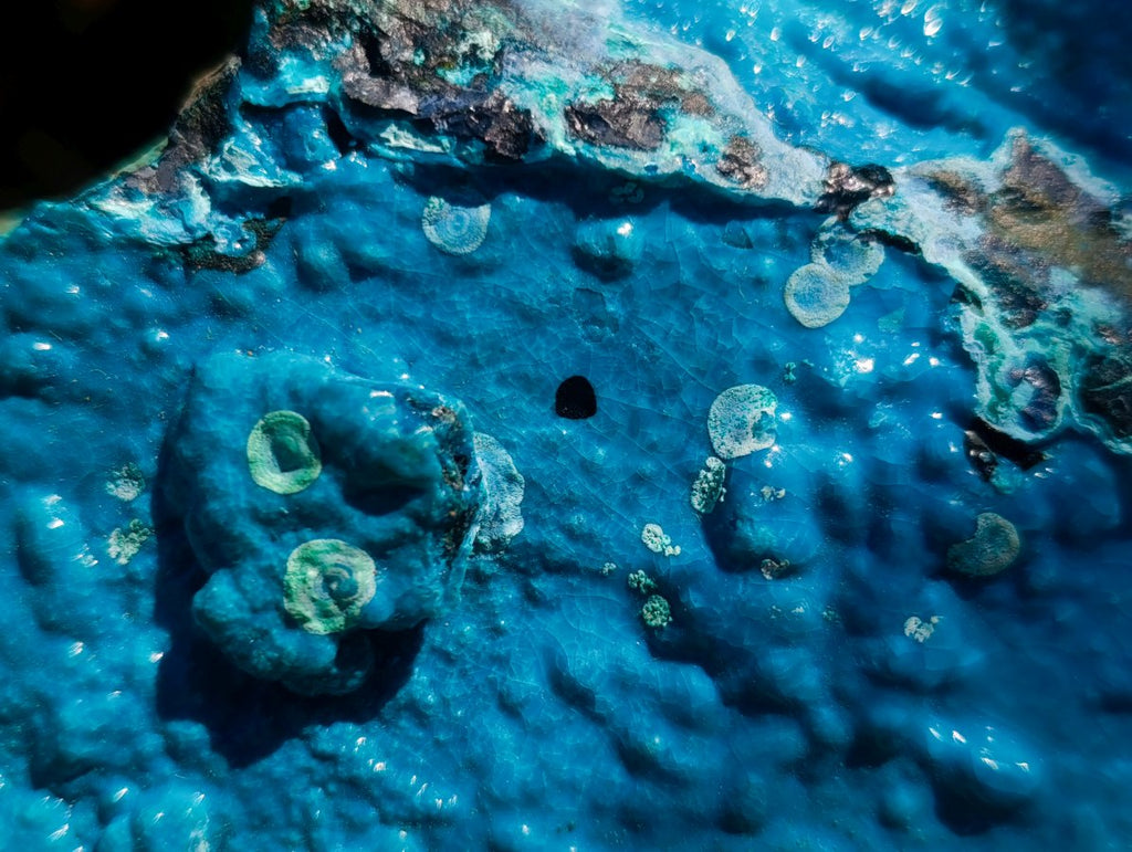 Natural High Gloss Rare Silica Chrysocolla Cabinet Specimen x 1 From Kulukuluku, Congo