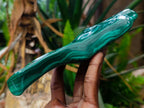 Polished Zig Zag "Eye" Ring Patterned Malachite Free Form x 1 From Kolwezi, Congo