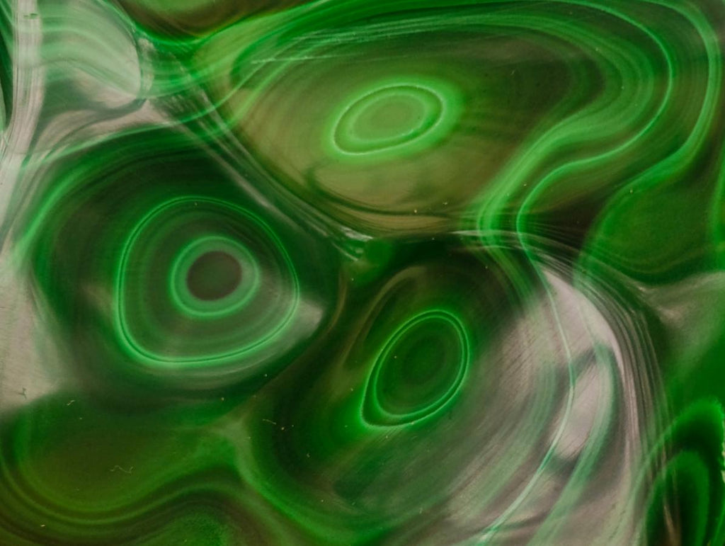Polished Zig Zag "Eye" Ring Patterned Malachite Free Form x 1 From Kolwezi, Congo