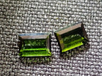 Polished Set of 3 Verdelite Green Tourmaline Baguette Cut Faceted Gemstones x 1 From Karibib, Namibia