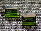 Polished Set of 3 Verdelite Green Tourmaline Baguette Cut Faceted Gemstones x 1 From Karibib, Namibia