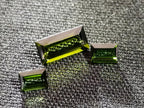 Polished Set of 3 Verdelite Green Tourmaline Baguette Cut Faceted Gemstones x 1 From Karibib, Namibia