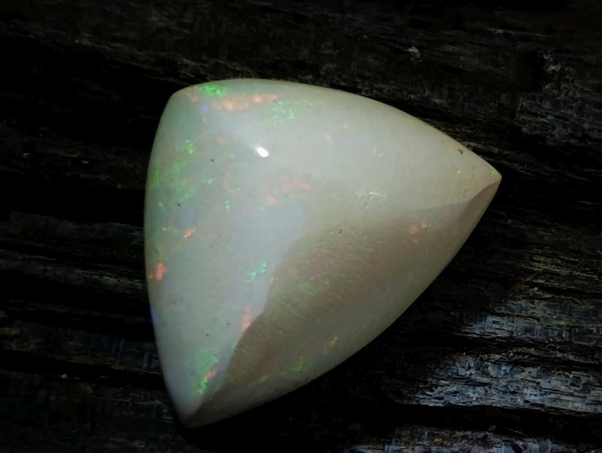Polished Ethiopian White Trillion Cut Precious White Opal Cabochon x 1 From Welo, Ethiopia