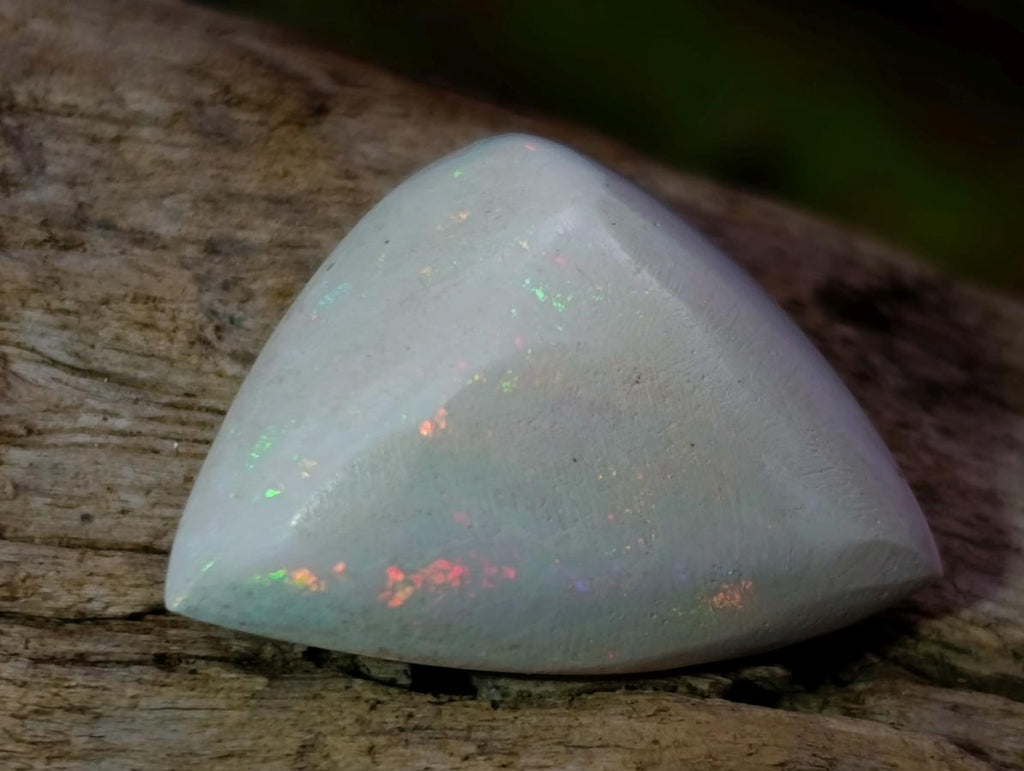 Polished Ethiopian White Trillion Cut Precious White Opal Cabochon x 1 From Welo, Ethiopia