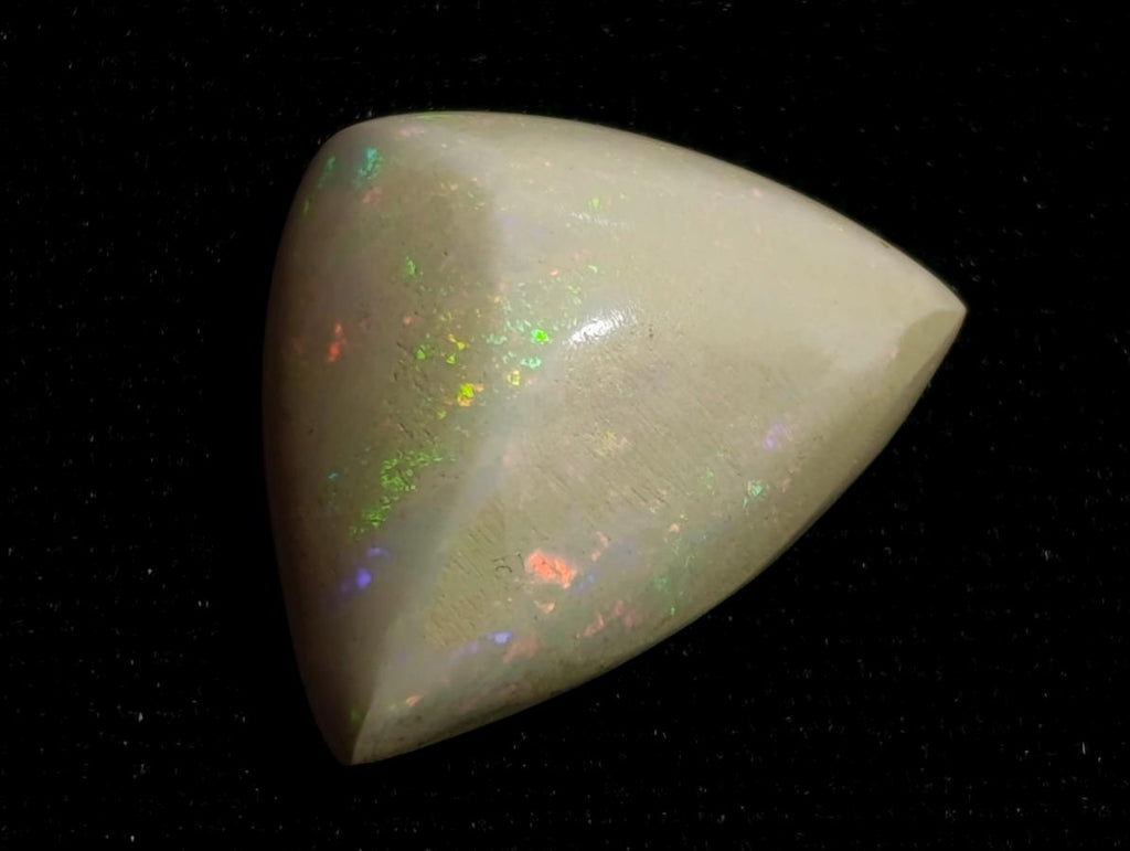 Polished Ethiopian White Trillion Cut Precious White Opal Cabochon x 1 From Welo, Ethiopia