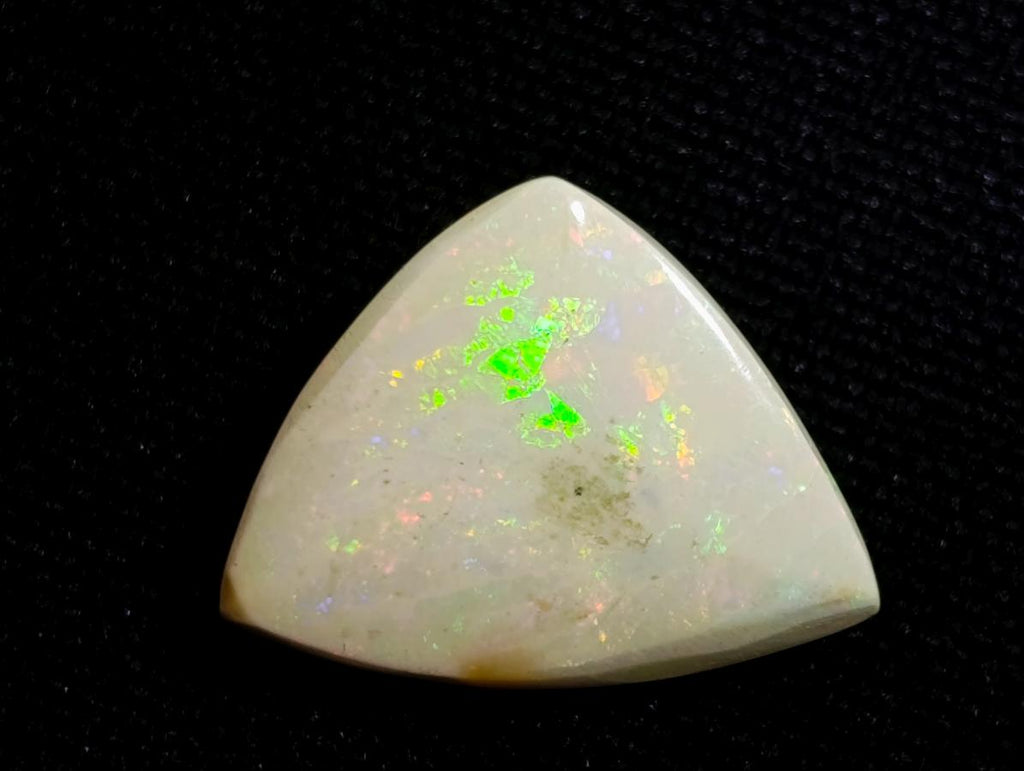 Polished Ethiopian White Trillion Cut Precious White Opal Cabochon x 1 From Welo, Ethiopia