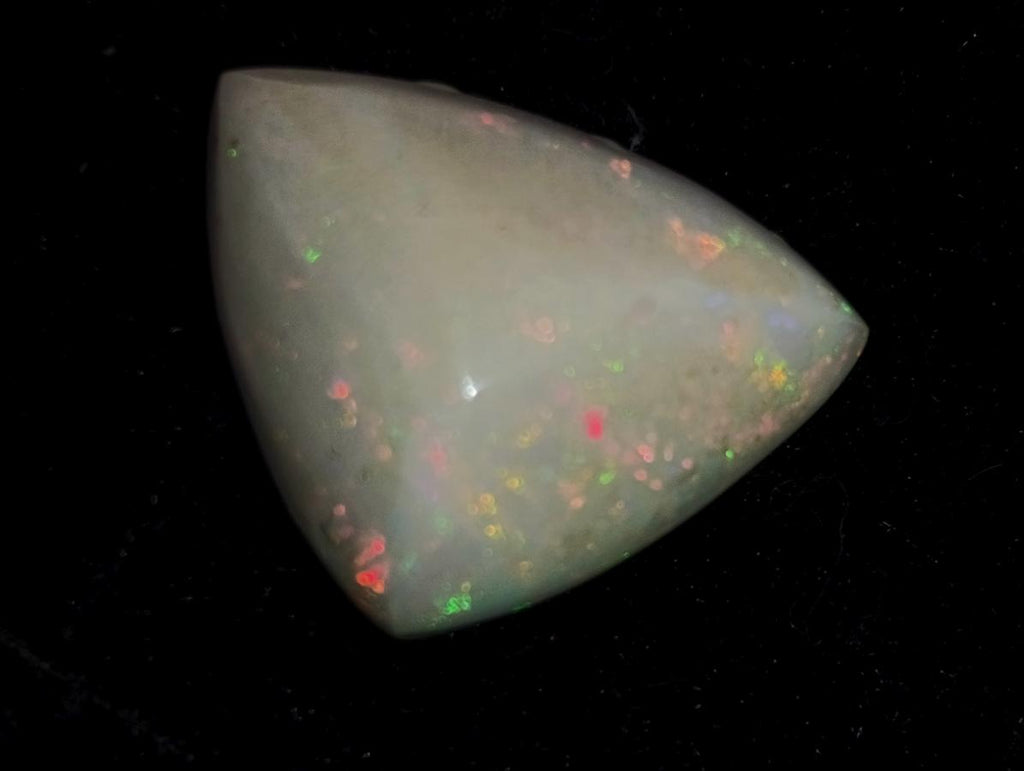 Polished Ethiopian White Trillion Cut Precious White Opal Cabochon x 1 From Welo, Ethiopia