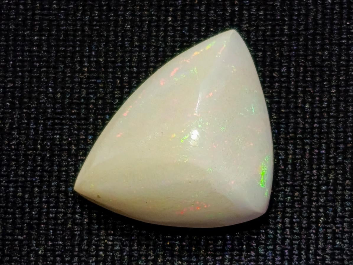 Polished Ethiopian White Trillion Cut Precious White Opal Cabochon x 1 From Welo, Ethiopia