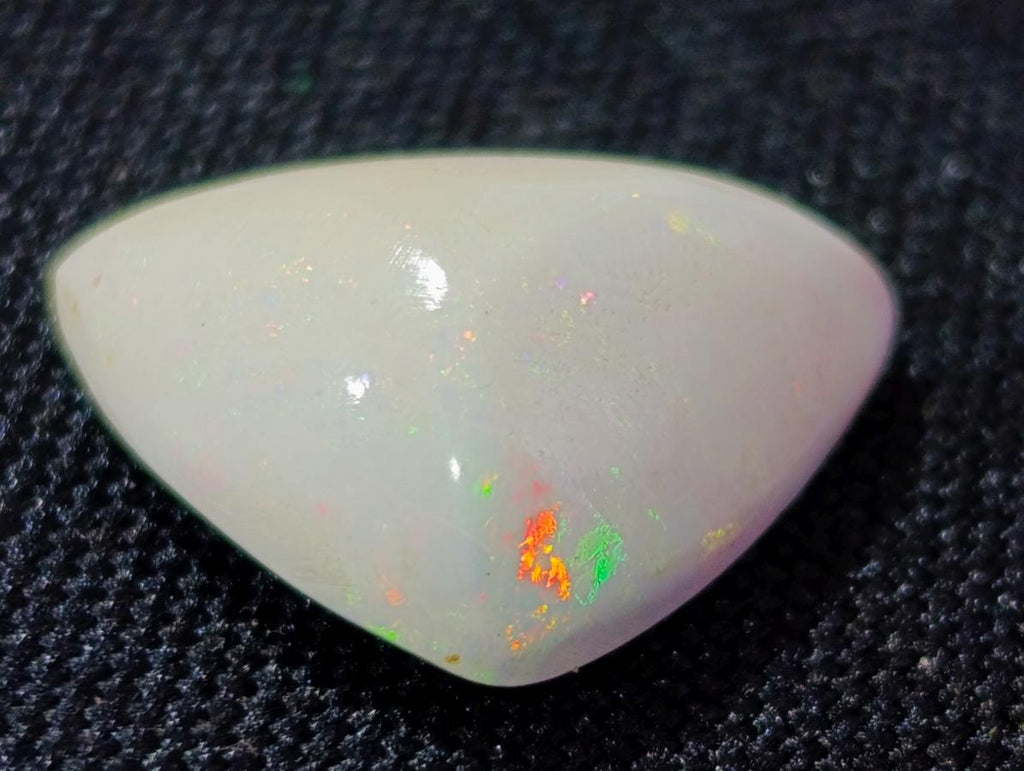 Polished Ethiopian White Trillion Cut Precious White Opal Cabochon x 1 From Welo, Ethiopia