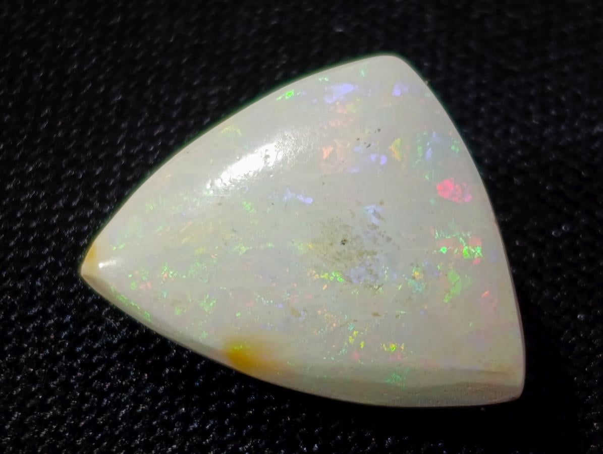 Polished Ethiopian White Trillion Cut Precious White Opal Cabochon x 1 From Welo, Ethiopia