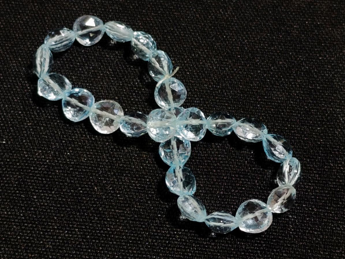 Polished Faceted Blue Topaz Beaded Bracelet or Bangle x 1 From China (Copy)