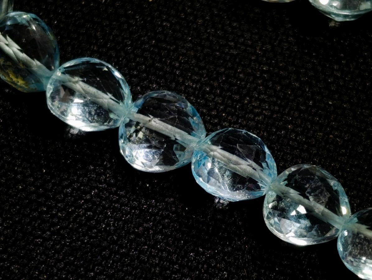 Polished Faceted Blue Topaz Beaded Bracelet or Bangle x 1 From China (Copy)